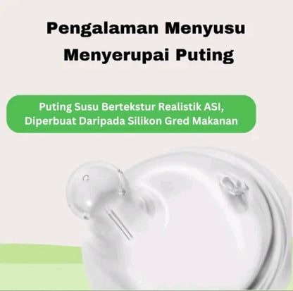 YunBaby Wide Neck Anti-Colic Glass Baby Bottle 180ml